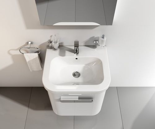 Lavabo da appoggio - CHROME 550/650 - RAVAK - in ceramica / con specchio regolabile / rettangolare