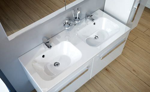 Lavabo da incasso - CHROME 1200 - RAVAK - in composito / con specchio regolabile / doppio