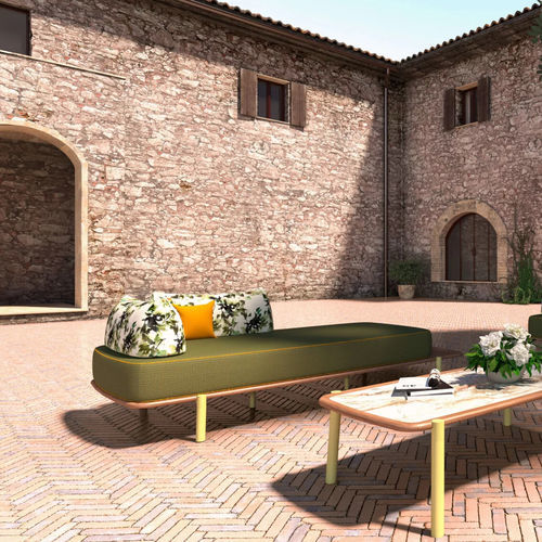 Divano contemporaneo - Perseo - Presotto - da giardino / in tessuto / con braccioli