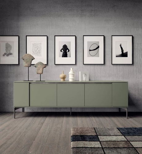 Credenza contemporanea - Hug - Presotto - in legno laccato opaco / in legno laccato brillante / in metallo