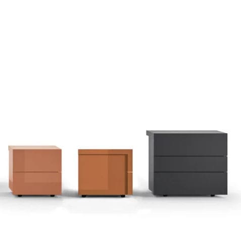 Comodino contemporaneo - Elle - Presotto - in legno laccato / rettangolare / con cassetti
