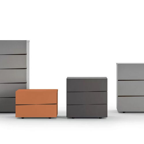 Comodino contemporaneo - Jazz - Presotto - in MDF / in legno laccato opaco / rettangolare
