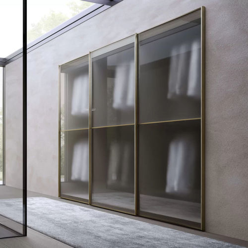 Armadio con fissaggio a muro - L12 - Presotto - contemporaneo / in vetro laccato / in alluminio laccato