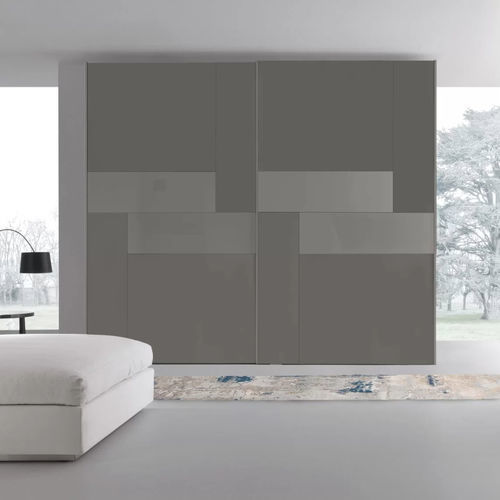 Armadio con fissaggio a muro - Kaleidos - Presotto - contemporaneo / in vetro laccato / a porte scorrevoli