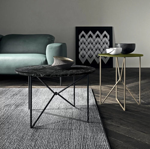 Tavolo d'appoggio contemporaneo - MW - Presotto - in legno laccato brillante / in legno laccato opaco / con supporto in metallo