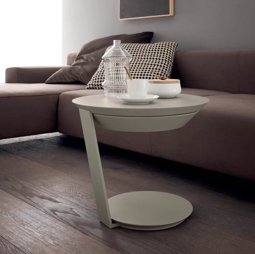 Tavolino contemporaneo - Point - Presotto - in metallo laccato / con supporto in metallo verniciato / rotondo