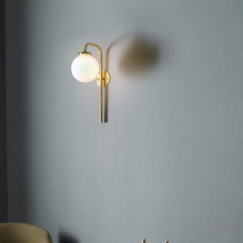 Applique contemporanea - BIG BULB OPAL - cto lighting - da interno / in ottone lucidato / in vetro opalescente