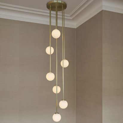 Lampadario contemporaneo - MEZZO CLUSTER - cto lighting - in vetro opalescente / in ottone / LED