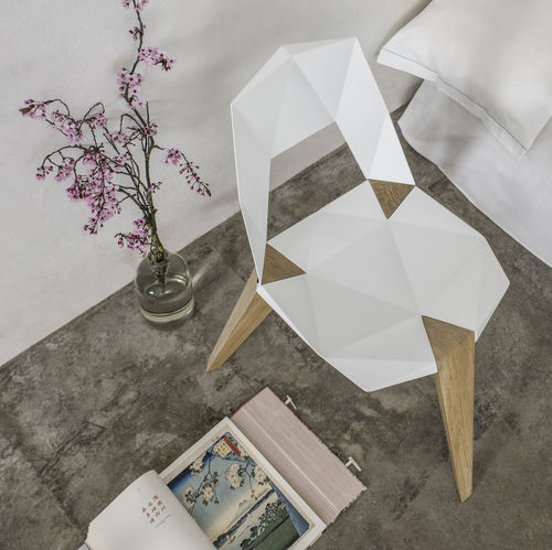 Sedia design originale - PYTHAGORAS 3 - Kubikoff - da interno / in metallo / con supporto in legno