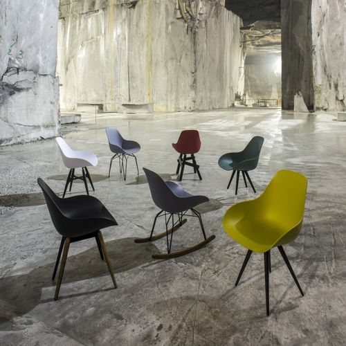 Sedia contemporanea - SLICE DIMPLE CLOSED - Kubikoff - da interno / in polipropilene / con supporto in legno
