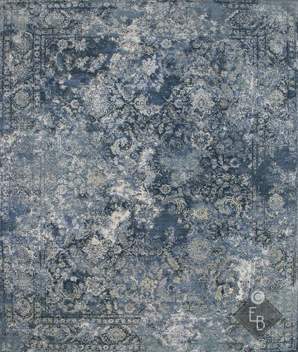 Tappeto contemporaneo - FARAH BLUE - Edition Bougainville - a fiori / in lana / in seta