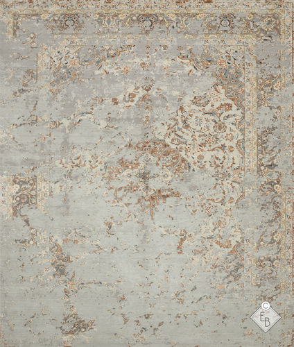 Tappeto tradizionale - BAHRAM ORANGE BEIGE - Edition Bougainville - a motivi / in lana / in seta