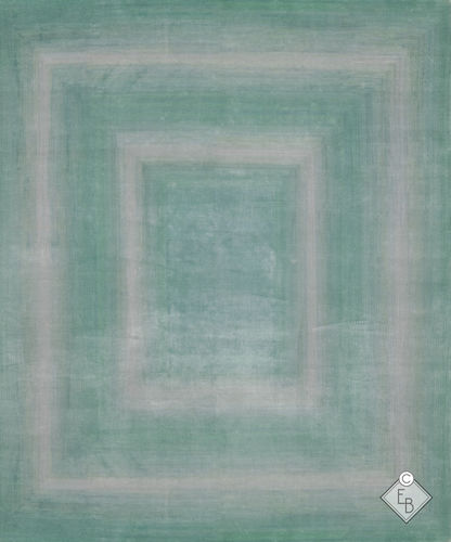 Tappeto in seta - RAINBOW GROOVE TURQUOISE - Edition Bougainville - contemporaneo / con motivi geometrici / in PET