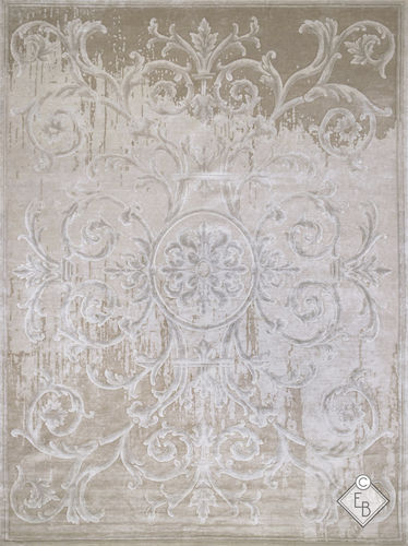 Tappeto tradizionale - EVRARD ARTY BEIGE - Edition Bougainville - con motivo barocco / in canapa / in PET