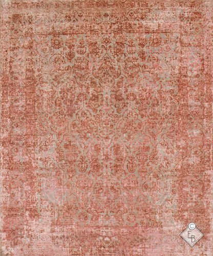 Tappeto contemporaneo - AZADEH ROSE MADDER - Edition Bougainville - a motivi / in lana / in seta
