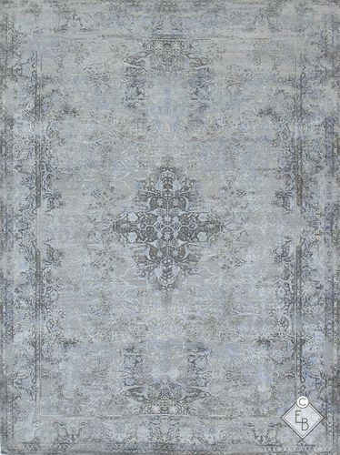Tappeto tradizionale - DARIA GREY BLUE - Edition Bougainville - a motivi / in lana / in seta