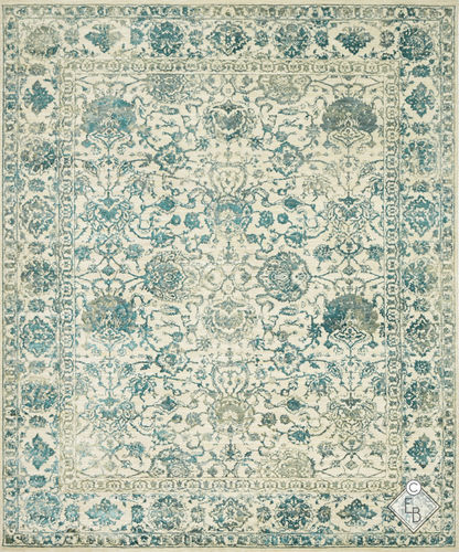 Tappeto tradizionale - DILARA BLUE GREEN - Edition Bougainville - con motivo orientale / in lana / in seta