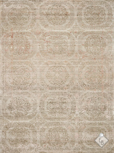 Tappeto contemporaneo - GOLNAZ IVORY BEIGE - Edition Bougainville - a motivi / in lana / in seta