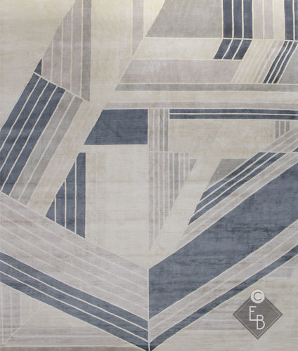 Tappeto contemporaneo - DUKE WOOD - Edition Bougainville - a righe / in PET / in lana