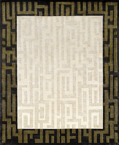 Tappeto contemporaneo - EASTERN COAL - Edition Bougainville - geometrico / in lana / in seta vegetale