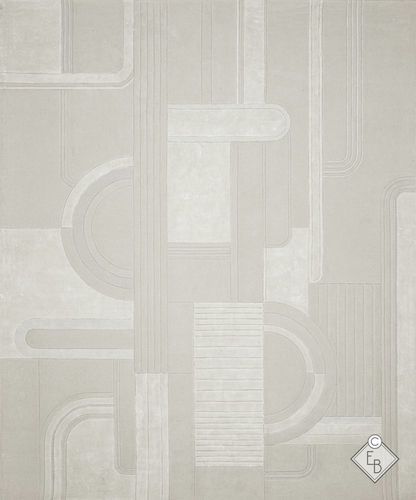 Tappeto contemporaneo - MAYER SELENITE - Edition Bougainville - geometrico / in PET / in lana