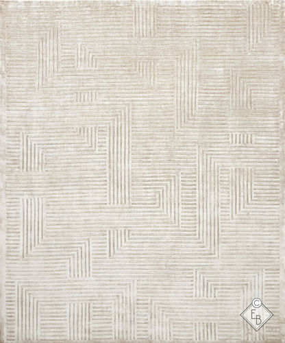 Tappeto contemporaneo - HORNSTULL BEIGE - Edition Bougainville - a righe / in lana / in seta