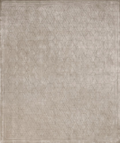 Tappeto contemporaneo - LA ROMA LATTE - Edition Bougainville - geometrico / in lana / in seta
