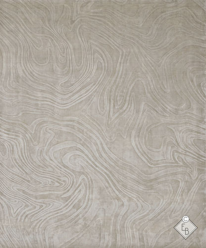 Tappeto contemporaneo - LEITH BEIGE - Edition Bougainville - a motivi / in seta vegetale / rettangolare