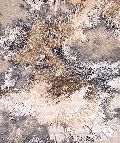 Tappeto con motivo astratto - PHENOMENA BLAZE - Edition Bougainville - in canapa / in seta / in pelle