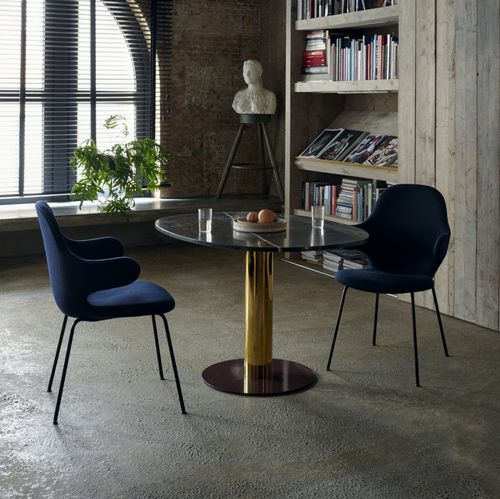 Tavolo da pranzo contemporaneo - MEZCLA  - Andtradition - in legno massiccio / in marmo / con supporto in ottone