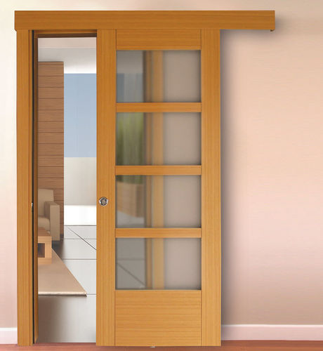 Porta da interno - ARTELLA - in legno / scorrevole / semivetrata