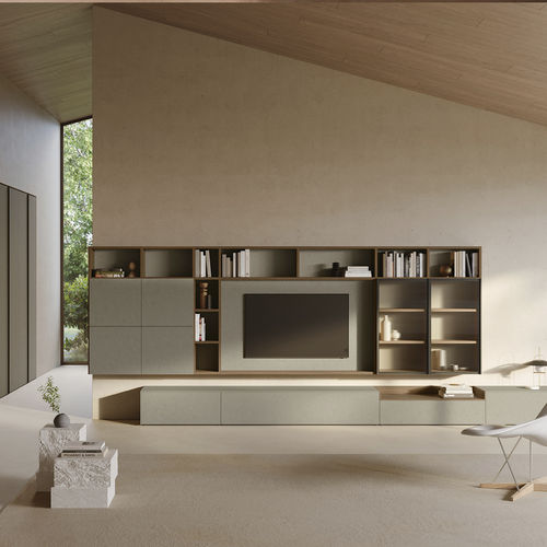Parete attrezzata per soggiorno contemporanea - SM2520 - ZALF spa - in melaminico