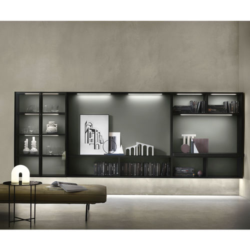 Parete attrezzata per soggiorno contemporanea - SM2212 - ZALF spa - in melaminico / con contenitore / luminosa