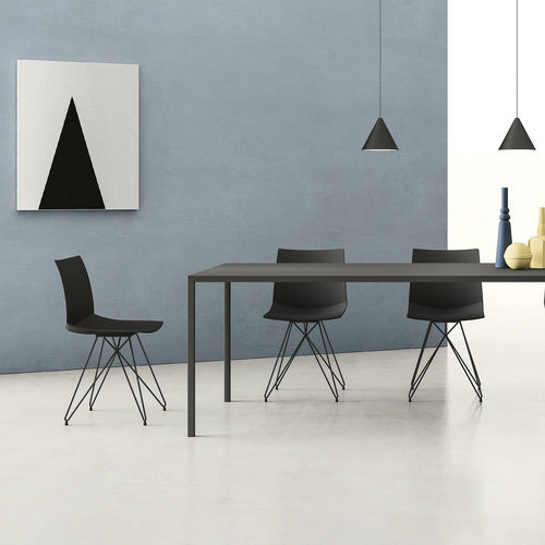 Tavolo contemporaneo - THIN / KANVAS - ZALF spa - in polistirene / con supporto in metallo verniciato / rettangolare