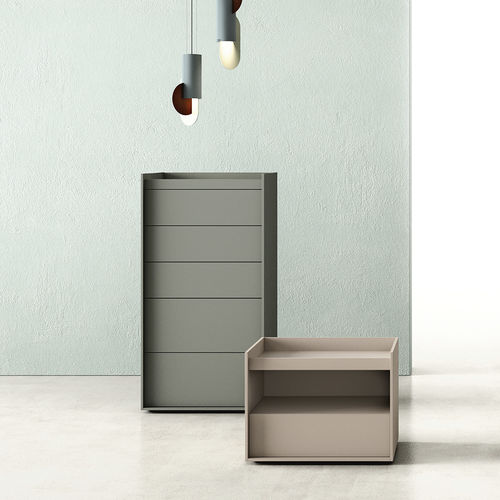 Comodino contemporaneo - TREND - ZALF spa - in vetro / in melaminico / rettangolare