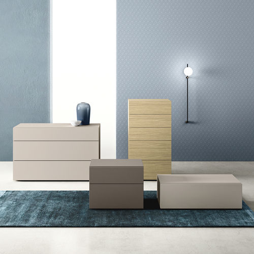 Comodino contemporaneo - GAP - ZALF spa - in melaminico / rettangolare / con cassetti