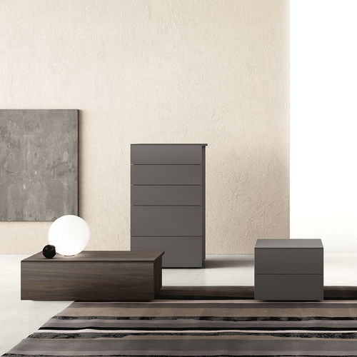Comodino contemporaneo - SET - ZALF spa - in melaminico / rettangolare / quadrato