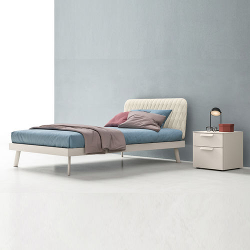 Letto singolo - WING - ZALF spa - contemporaneo / con testiera imbottita / con testiera in pelle