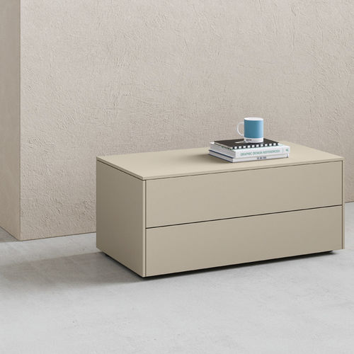 Comodino contemporaneo - FRAME - ZALF spa - in melaminico / rettangolare / con cassetti