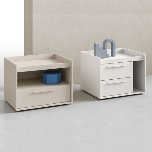 Comodino contemporaneo - TREND - ZALF spa - in melaminico / rettangolare / con cassetti