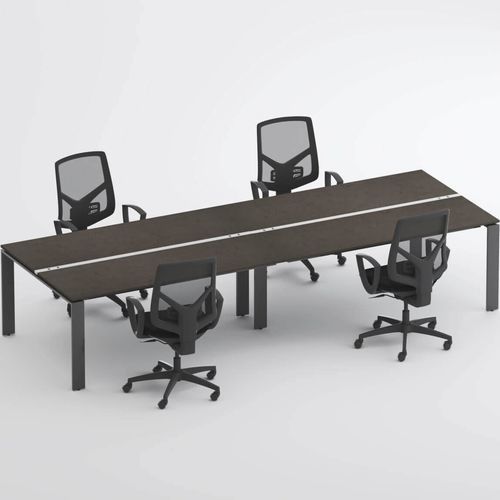 Tavolo da riunione contemporaneo - SM2582 - ZALF spa - in melaminico / con supporto in metallo / rettangolare