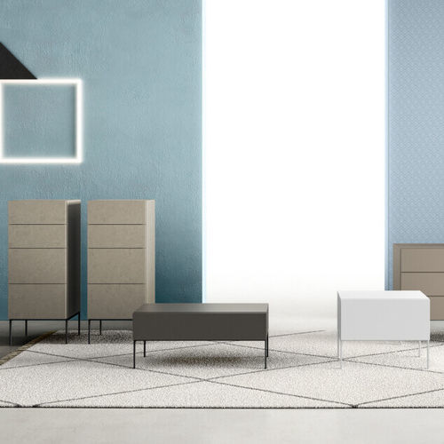 Comodino contemporaneo - LUCKY - ZALF spa - in legno / con supporto in metallo verniciato / con supporto in ottone spazzolato