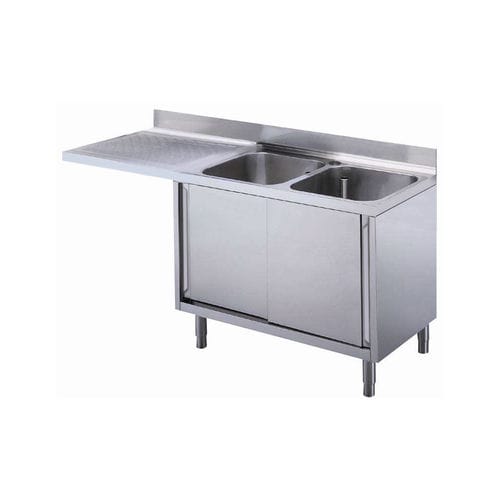 Lavello a 2 vasche - 132930 - ZANUSSI PROFESSIONAL - con gocciolatoio / in acciaio inossidabile / su gambe