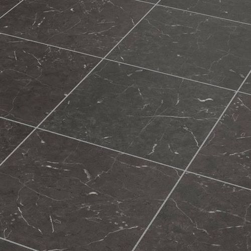 Pavimento in PVC - KNIGHT TILE : T74 MIDNIGHT BLACK MARBLE - KARNDEAN - residenziale / a quadrotte / liscio
