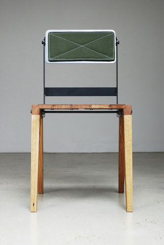 Sedia design Bauhaus - FOLD - LifeSpaceJourney - in legno di latifoglie / in acciaio / in materiale di recupero