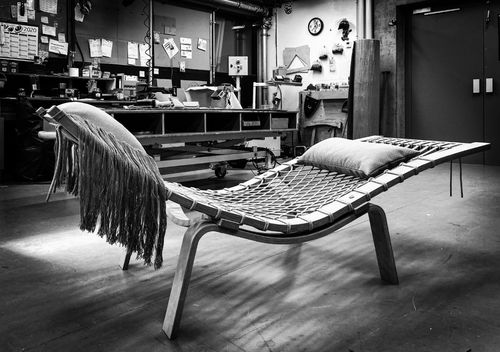Chaise longue contemporanea - pp135  - PP MØBLER - in corda / in legno / 1 posto