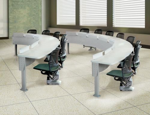 Tavolo per corsi di formazione contemporaneo - FOCUS® FIXED LECTURE  - American Seating - in legno / in metallo / rettangolare