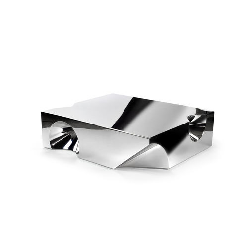 Tavolino basso design originale - Get Lost! - Barberini & Gunnell - in acciaio inossidabile lucido / con supporto in acciaio inossidabile / rettangolare