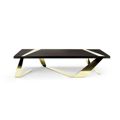 Tavolino basso design originale - GIA'-CINTO - LIMITED EDITION OF 12 - Barberini & Gunnell - in wengé / in ottone / in ottone lucidato