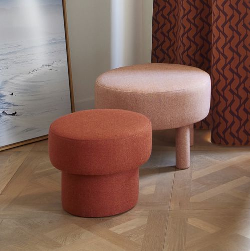 Pouf contemporaneo - POPPIE  - MADURA - in lana / in espanso / tondo